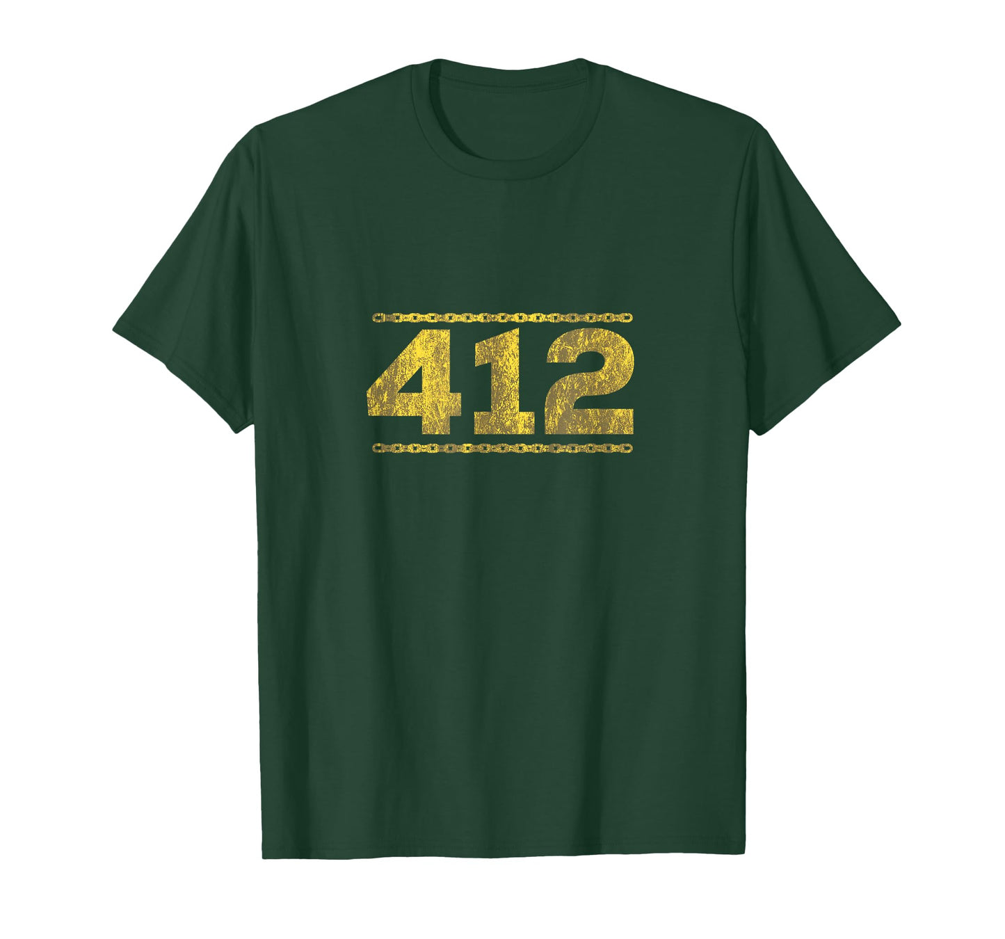 412 Pittsburgh Distressed Chain Yinzer City Retro Gift T-Shirt