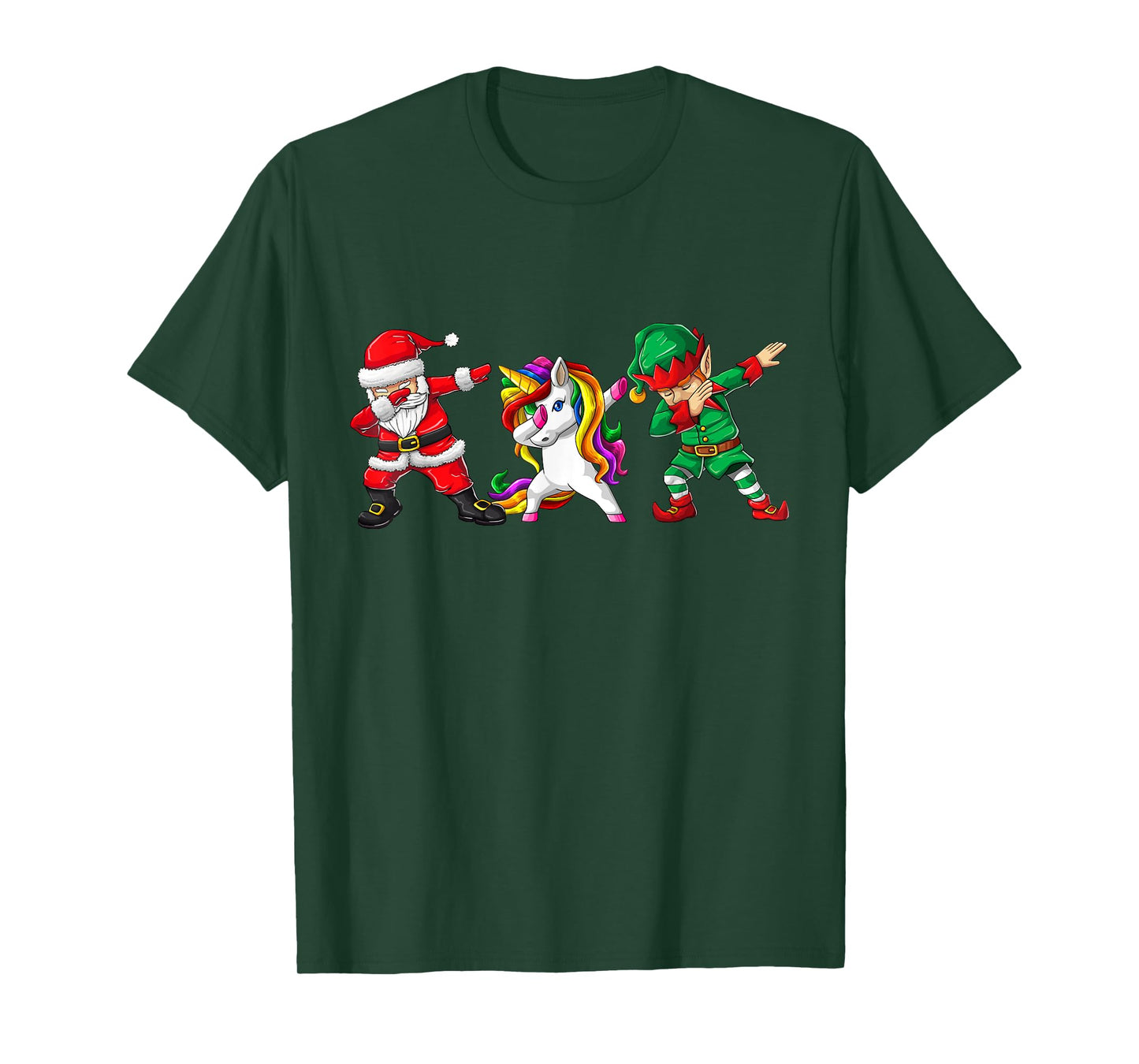 Dabbing Santa Elf Unicorn Christmas Kids Boys Men Xmas Gifts T-Shirt