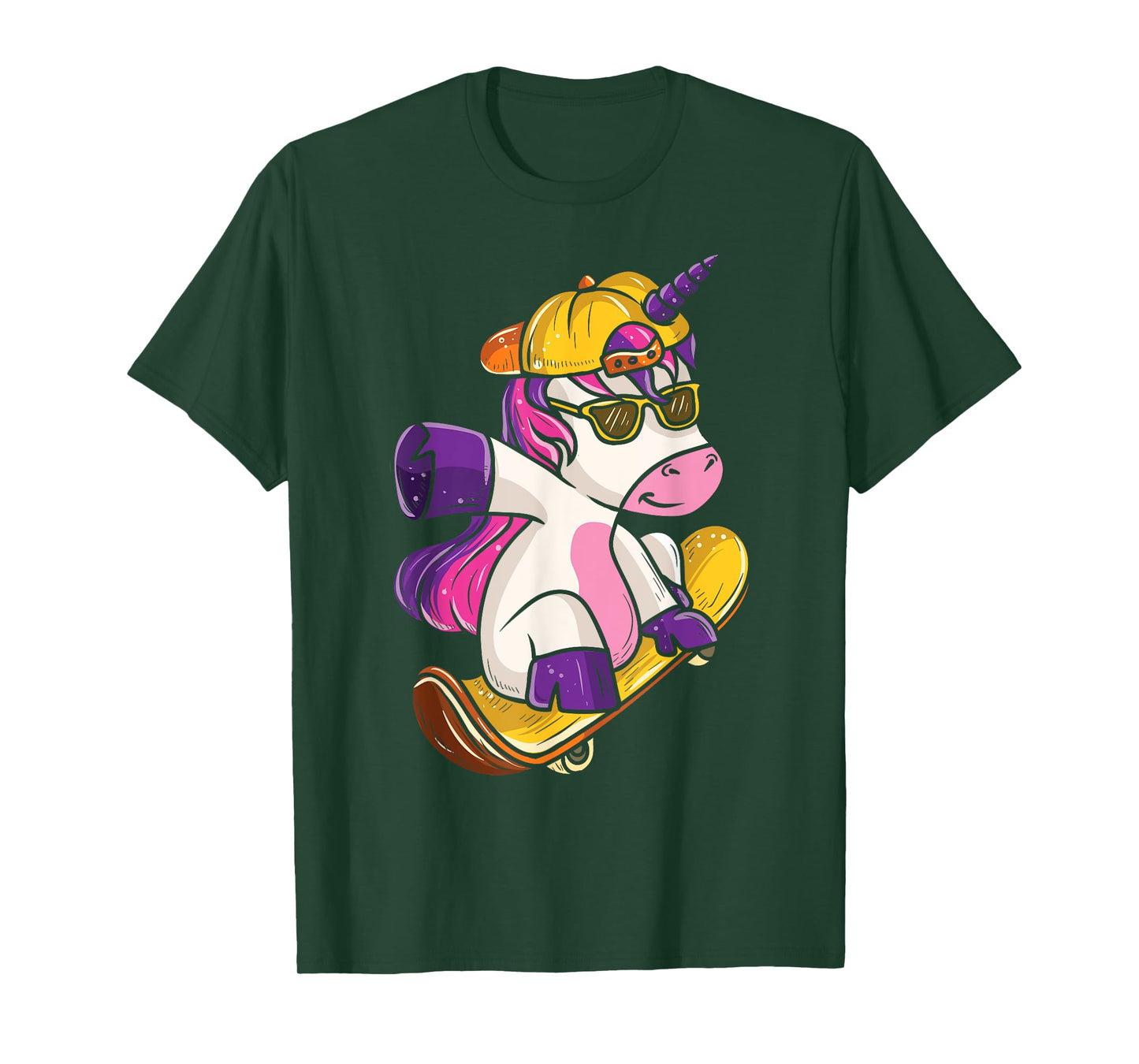 Unicorn Skateboarda Skateboard Art T-Shirt