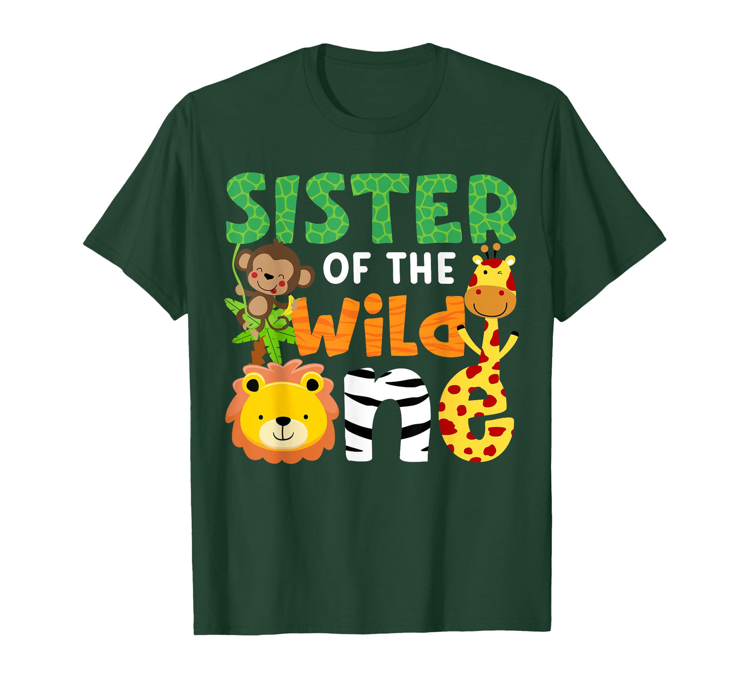 Sister of the Wild One Zoo Theme Bday Safari Jungle Animals T-Shirt