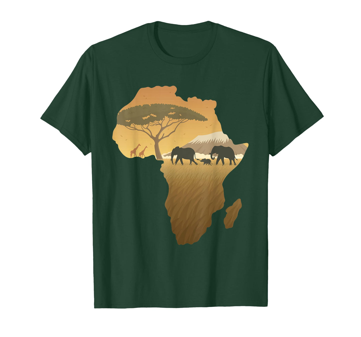 Africa T-Shirt Elephant Map Dad South Animal Big Five Safari T-Shirt