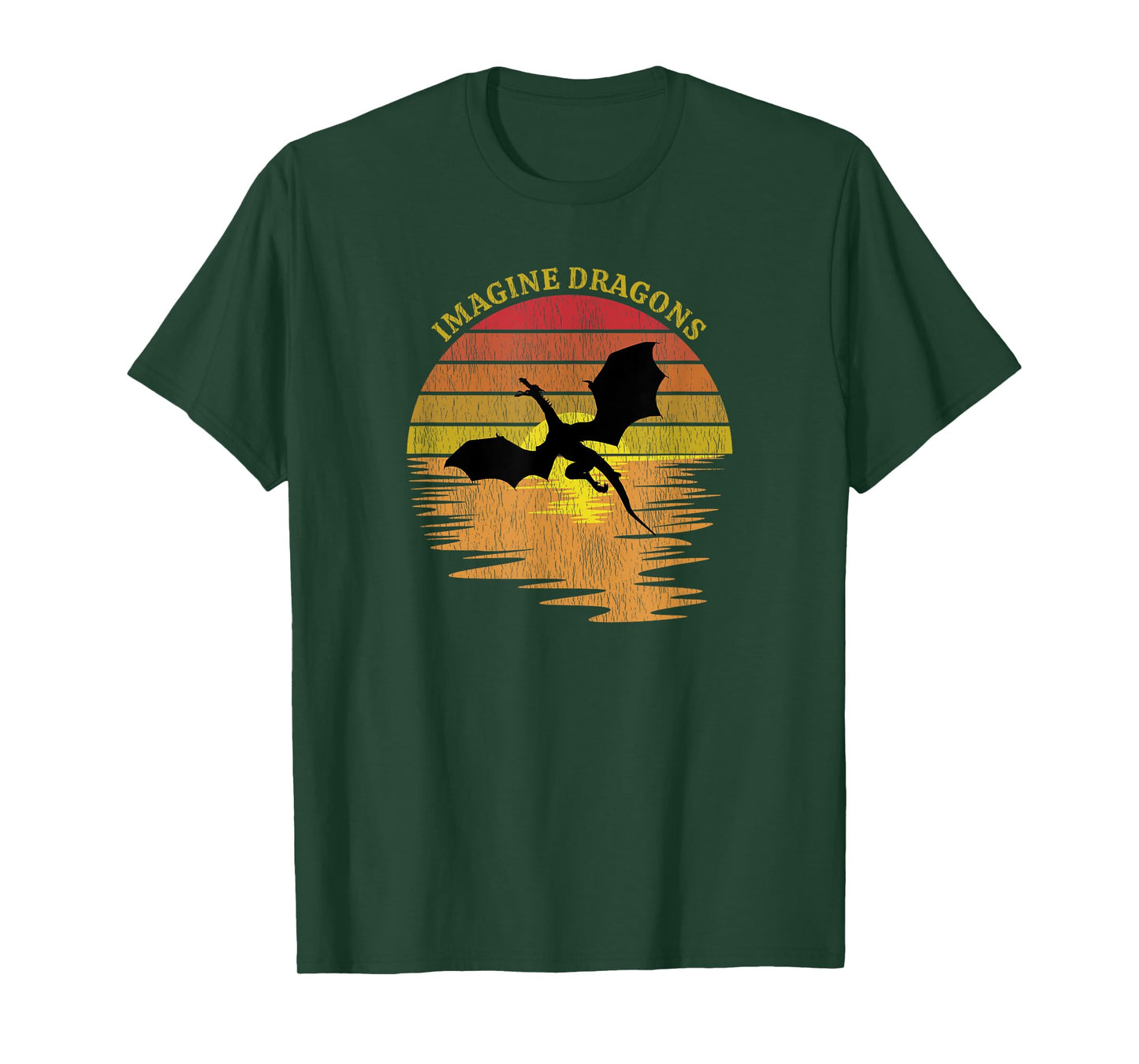 Imagine Magical and Mythical Fantasy Dragons In Sunset T-Shirt