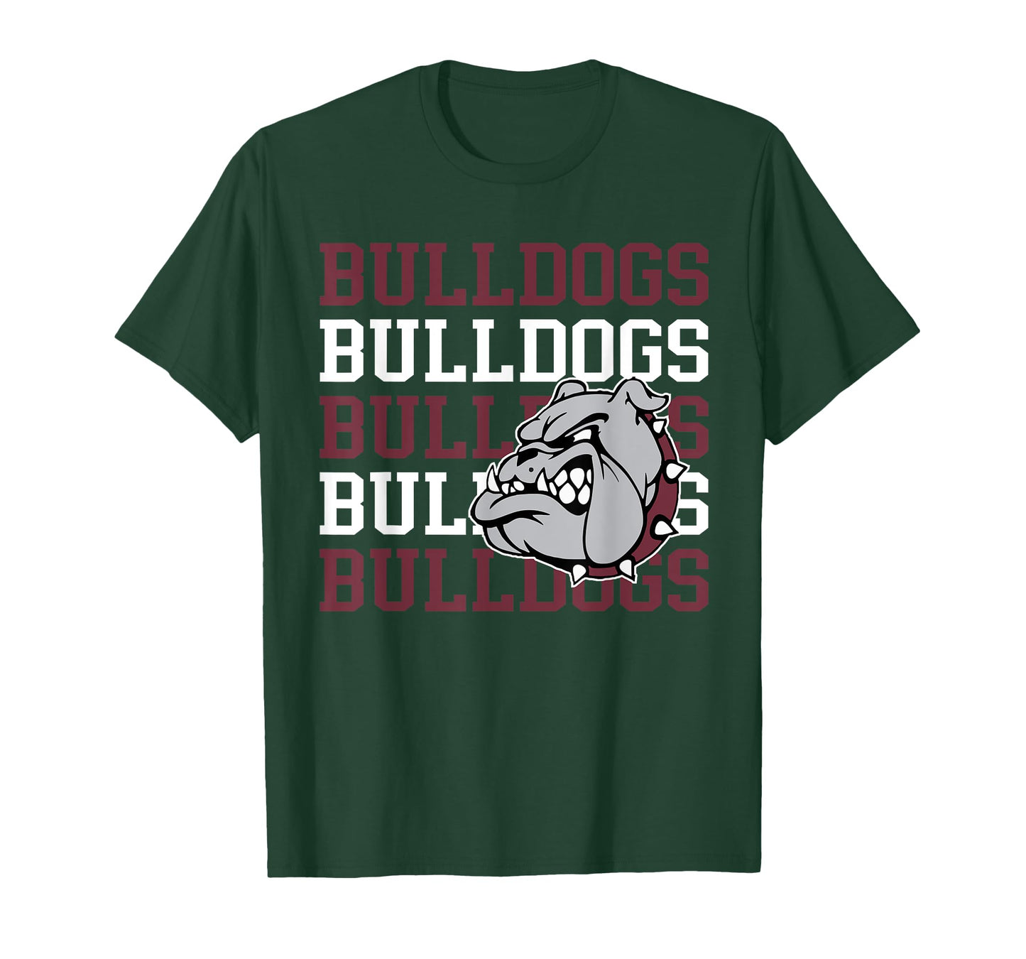 Maroon Bulldogs School Spirit Bulldog Mascot Teacher Bulldog T-Shirt