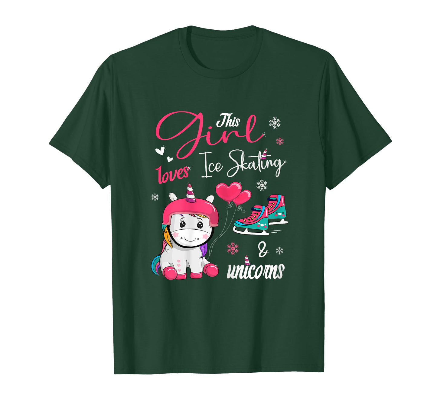 Ice Skating - This Girl Loves Ice Skating And Unicorns T-Shirt