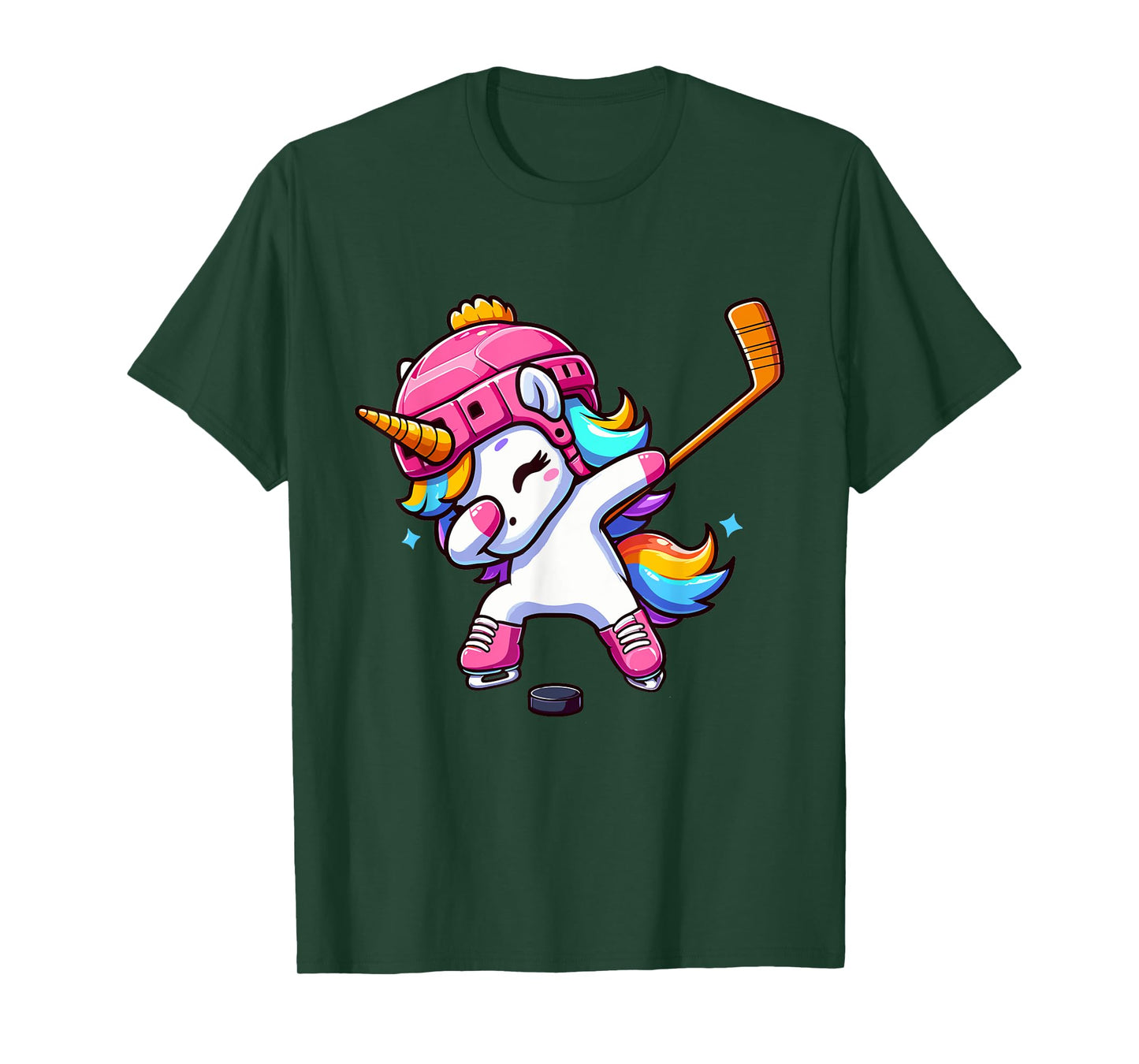 Cute Dabbing Unicorn Ice Hockey Girl Funny Ice Hockey T-Shirt