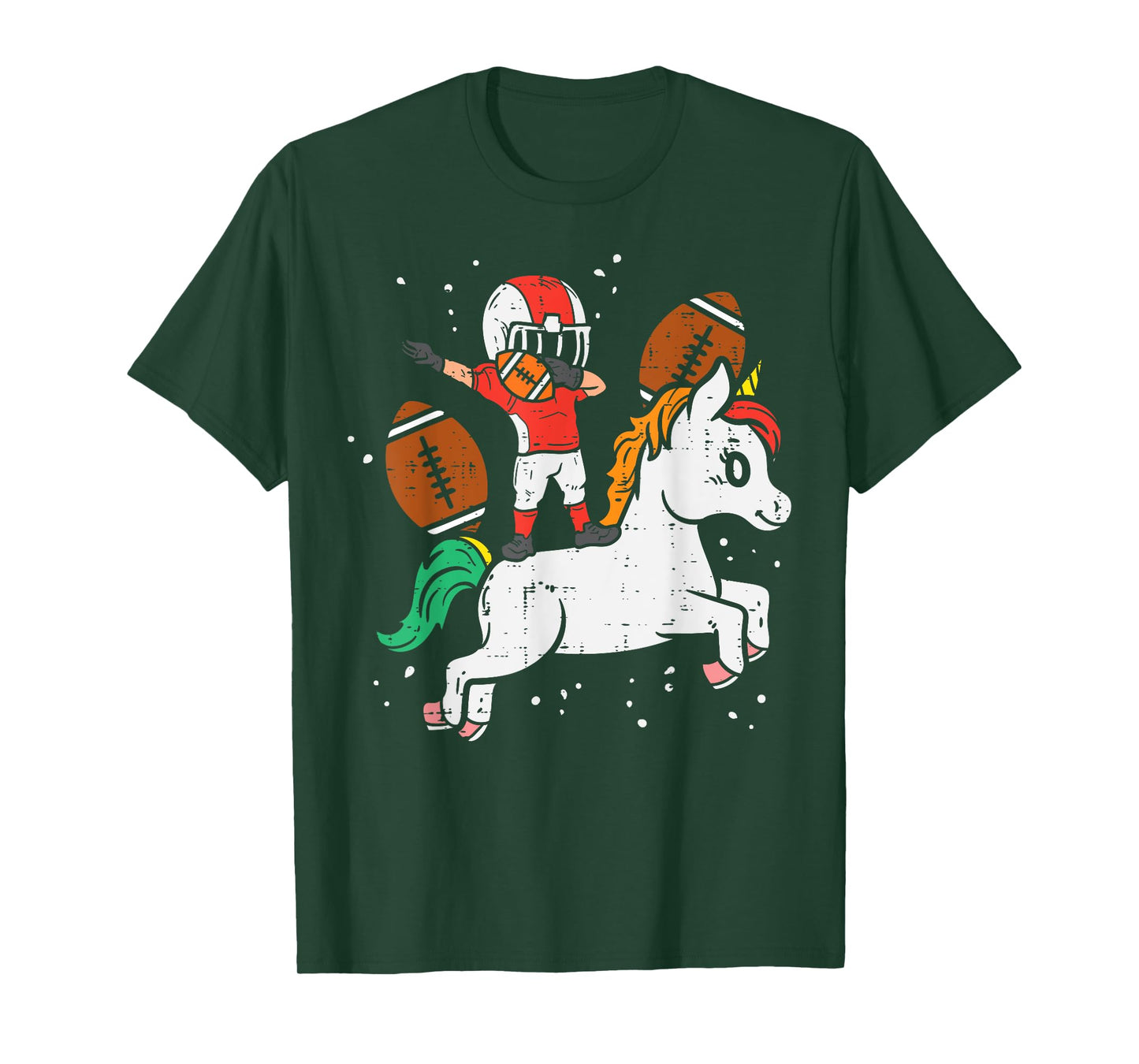 American Football Player Dab Unicorn Cute Sports Girls Kids T-Shirt