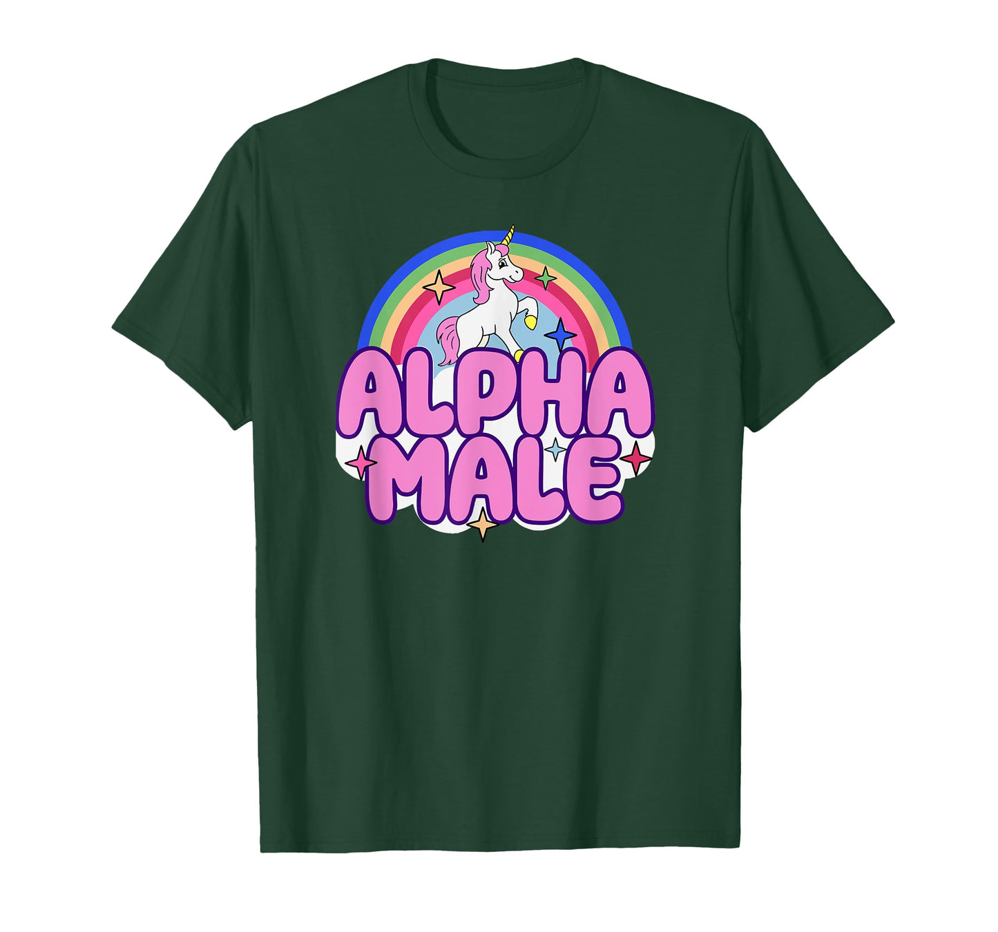 Ironic Alpha Male Unicorn Rainbow For Men Women T-Shirt