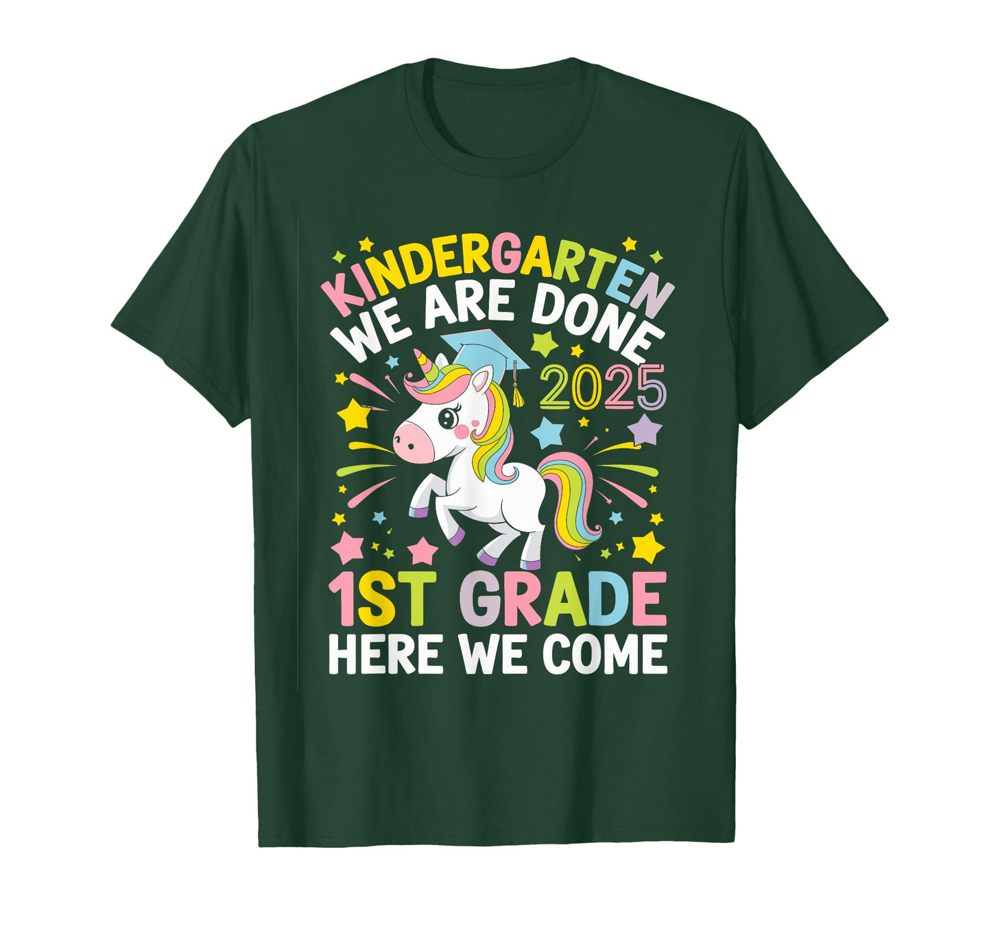 Kindergarten Graduation 2025 Cute Unicorn T-Shirt