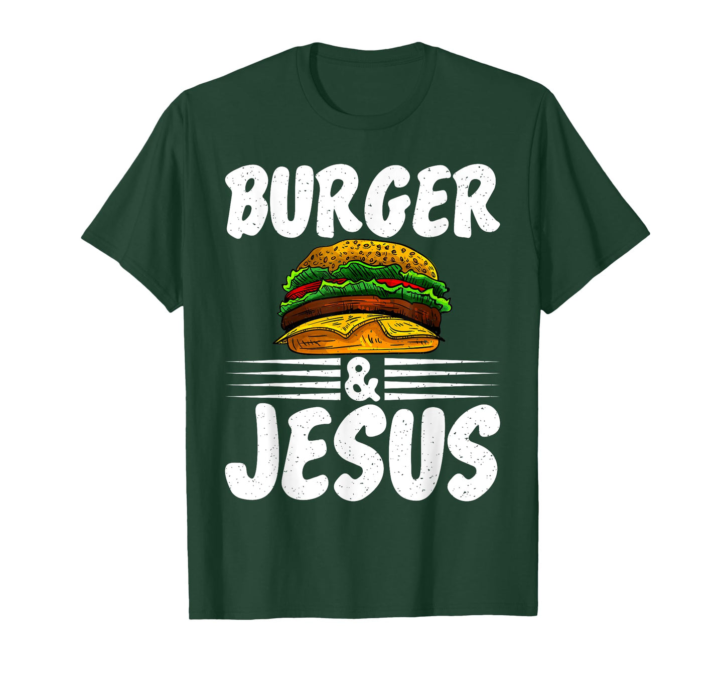 Hamburger Cheeseburger Burger and Jesus Fast Food T-Shirt