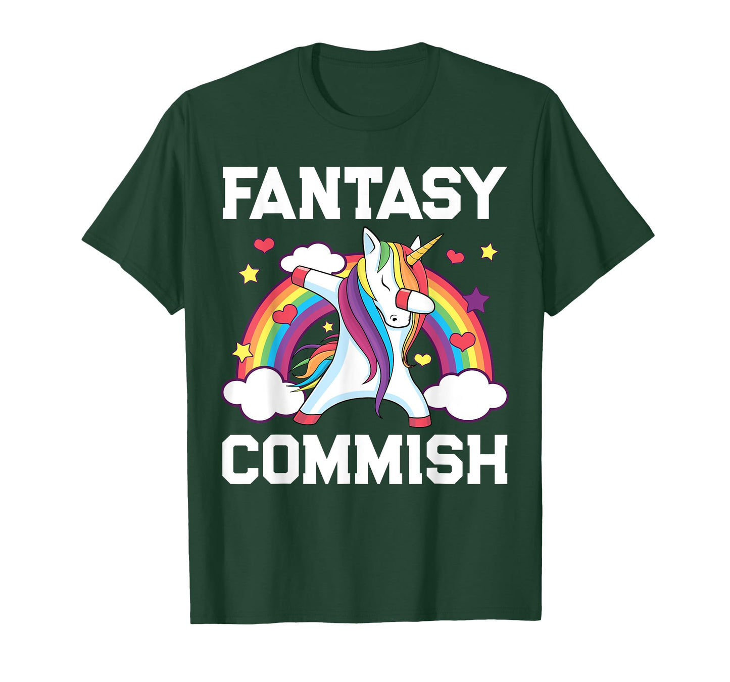 Fantasy Football Commish Funny Dabbing Unicorn Draft Champ T-Shirt