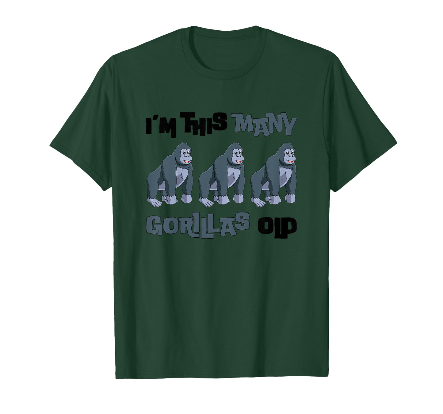 I'm This Many Gorillas Old - Monkey 3rd Birthday 3 Years Old T-Shirt