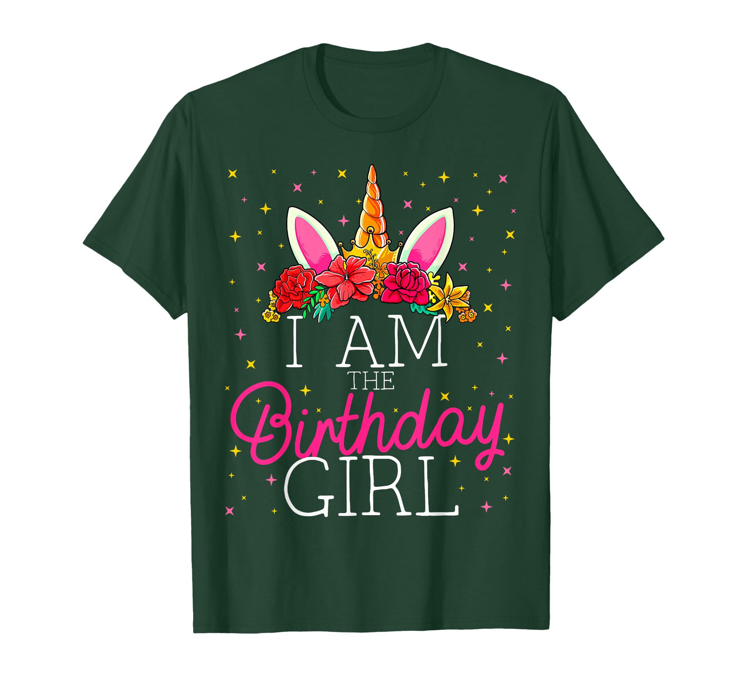I Am the Birthday Girl Unicorn Girls Matching Family T-Shirt