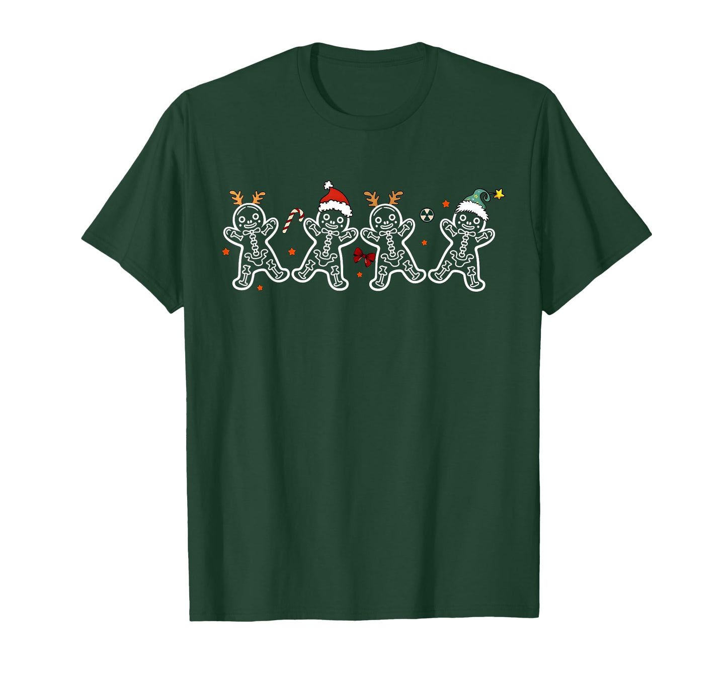 Gingerbread Skeleton Christmas Radiology Shir Xray Tech T-Shirt