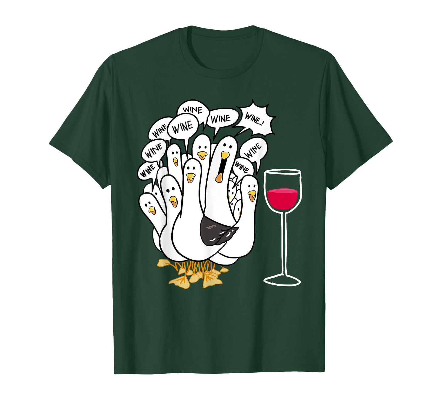 Seagull Wine Funny Bird Lover Drinking Enthusiast Women Gift T-Shirt