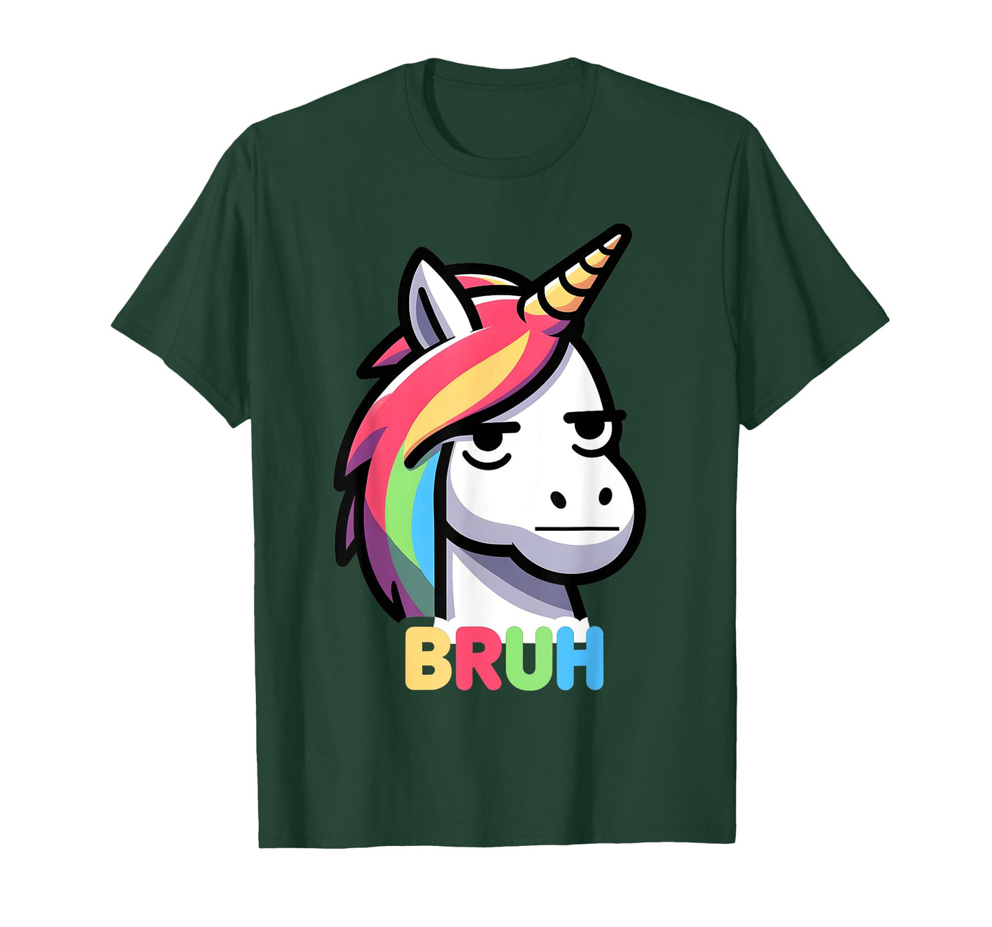 Annoyed Unicorn Bruh Funny Bruh Women Girls Youth For Kids T-Shirt