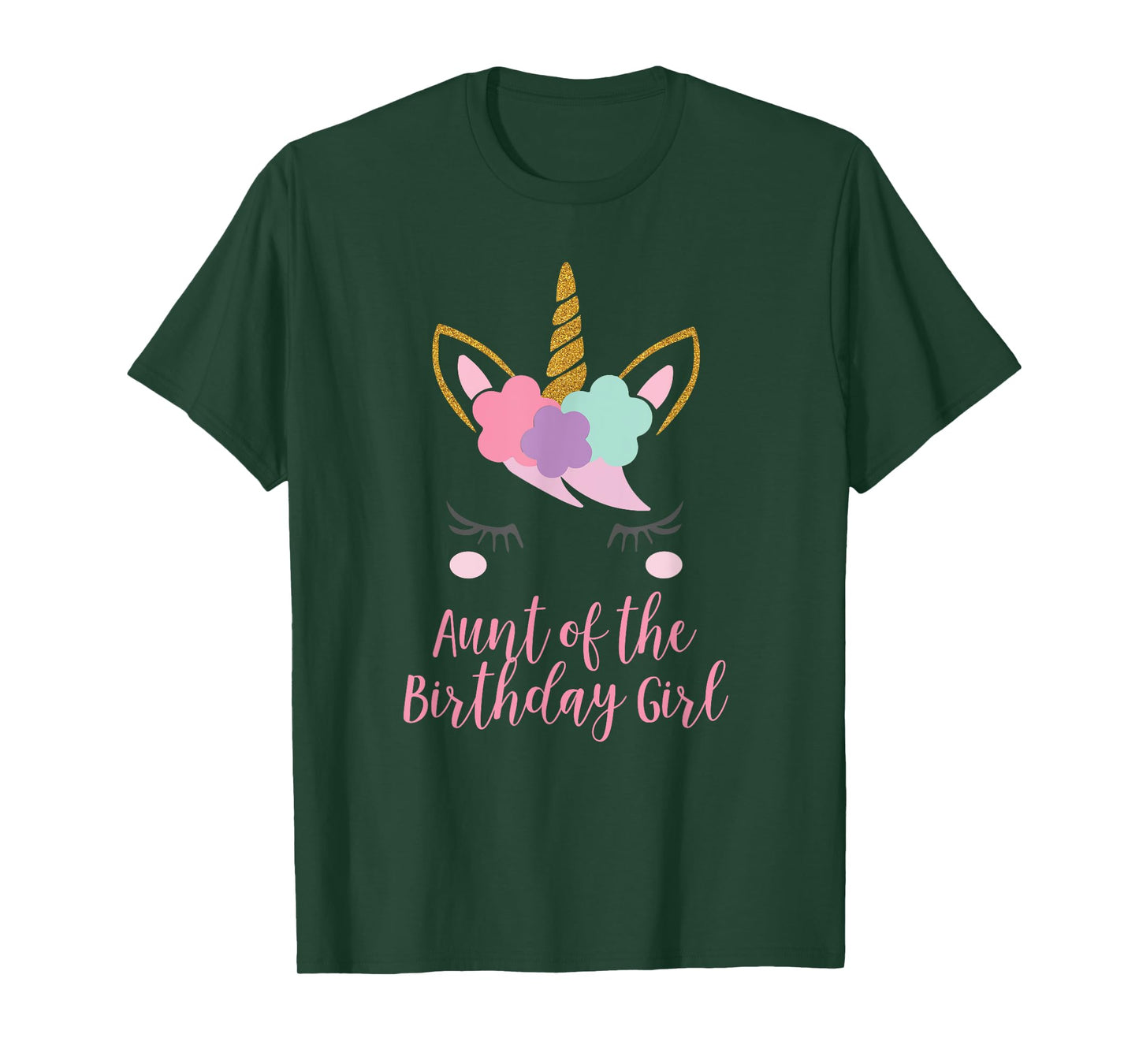Cute Unicorn Aunt Shirt, Aunt of the Birthday Girl T-Shirt