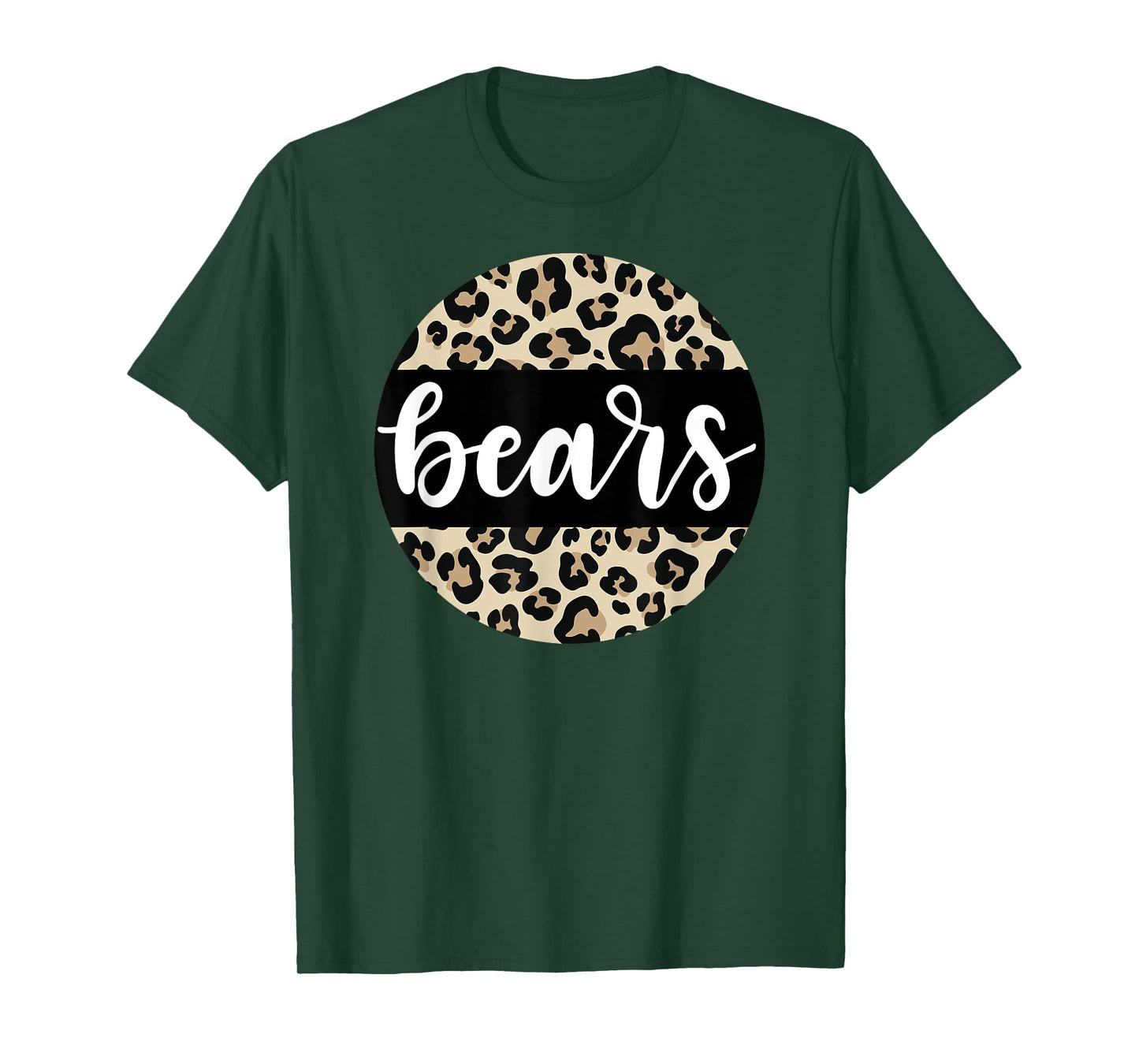 Leopard Print Bears Team Mascot School Spirit Game Night T-Shirt