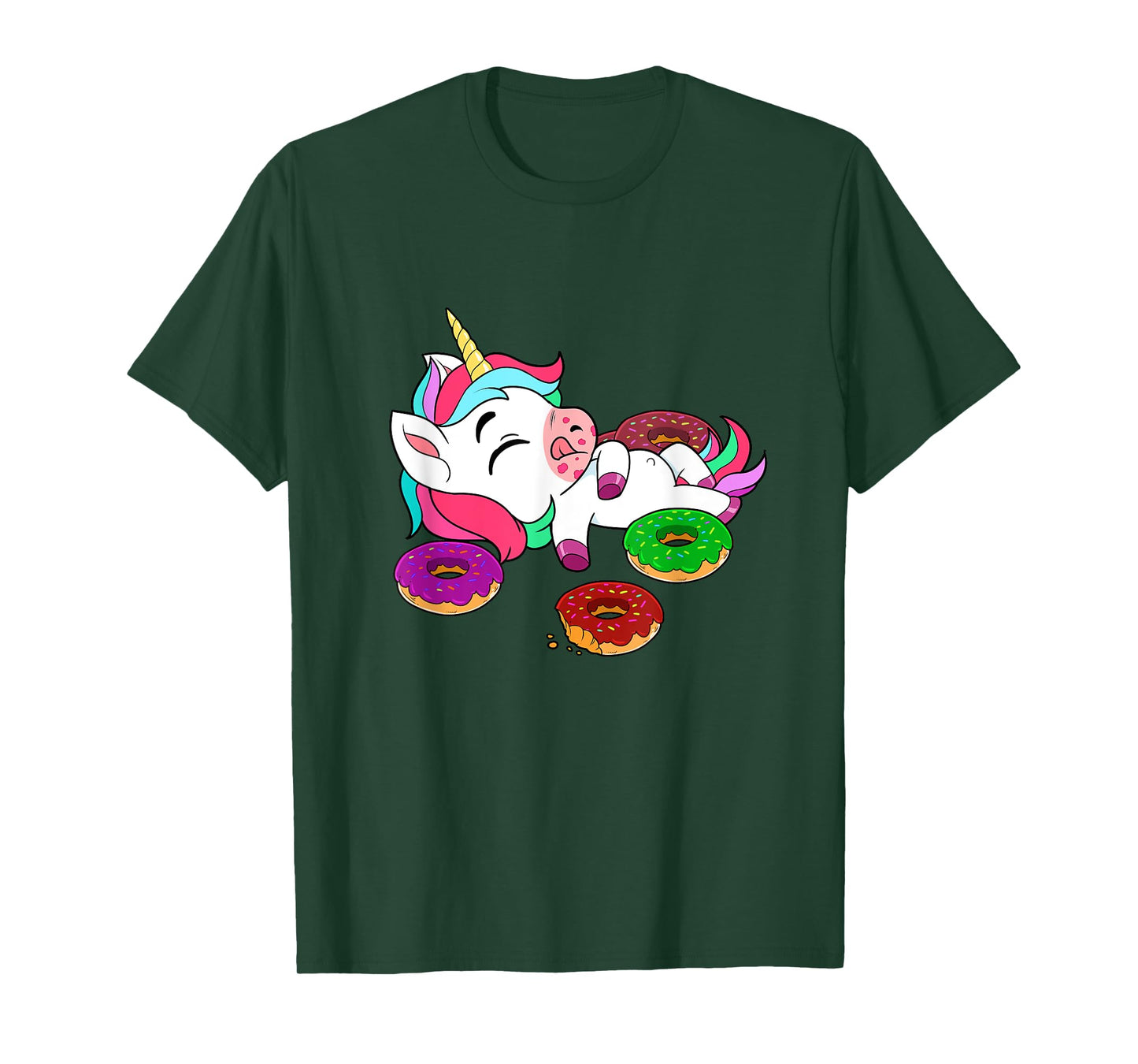 Cute Donut Eating Unicorn Gift Baking Doughnut Adult Kids T-Shirt