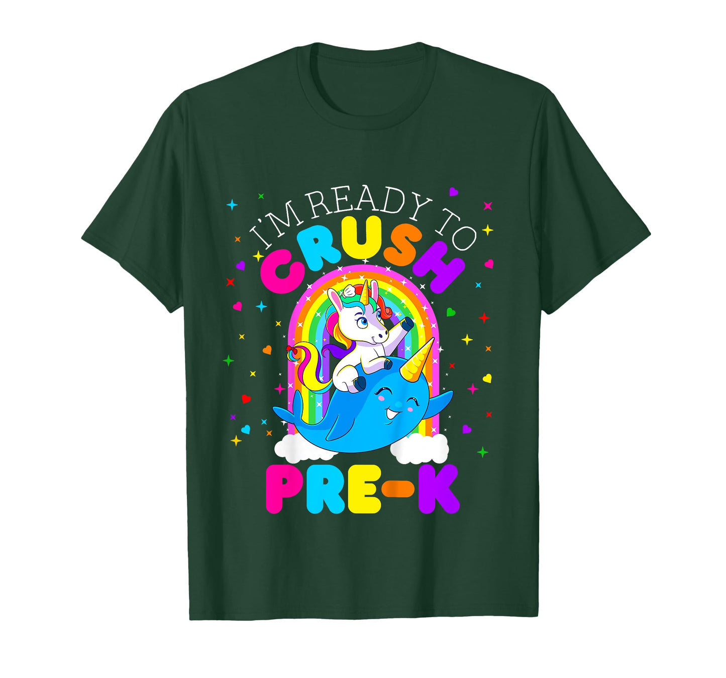 Kids I'm Ready to Crush Pre K Unicorn First Day of PreK Girls T-Shirt