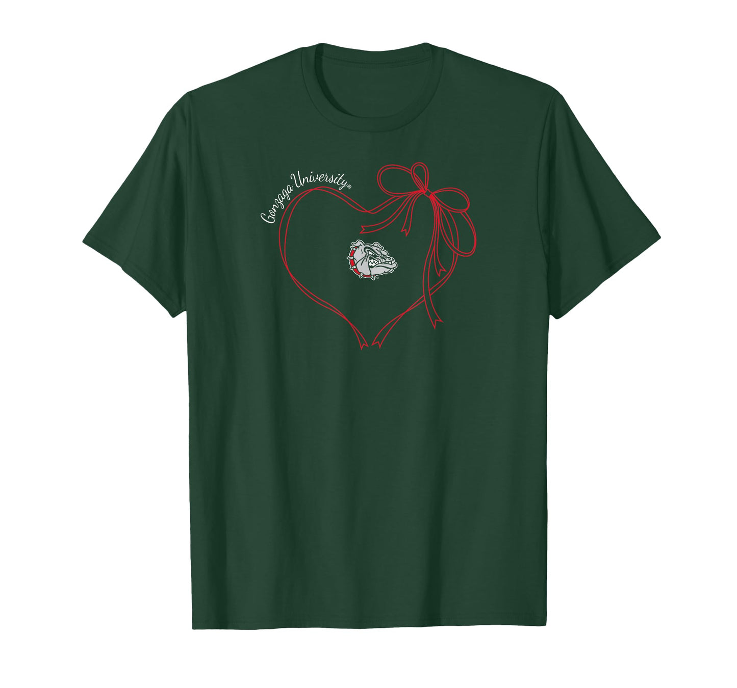 Gonzaga Bulldogs Bow Heart Navy Officially Licensed T-Shirt