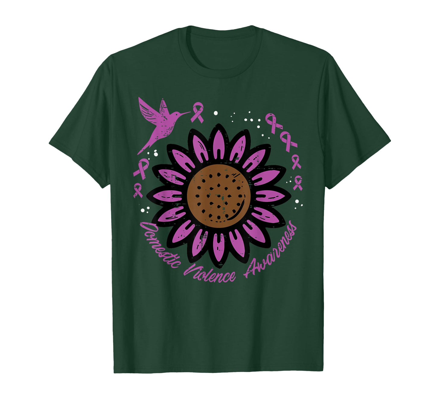 Domestic Violence Awareness Sunflower Bird Men Women Kids T-Shirt