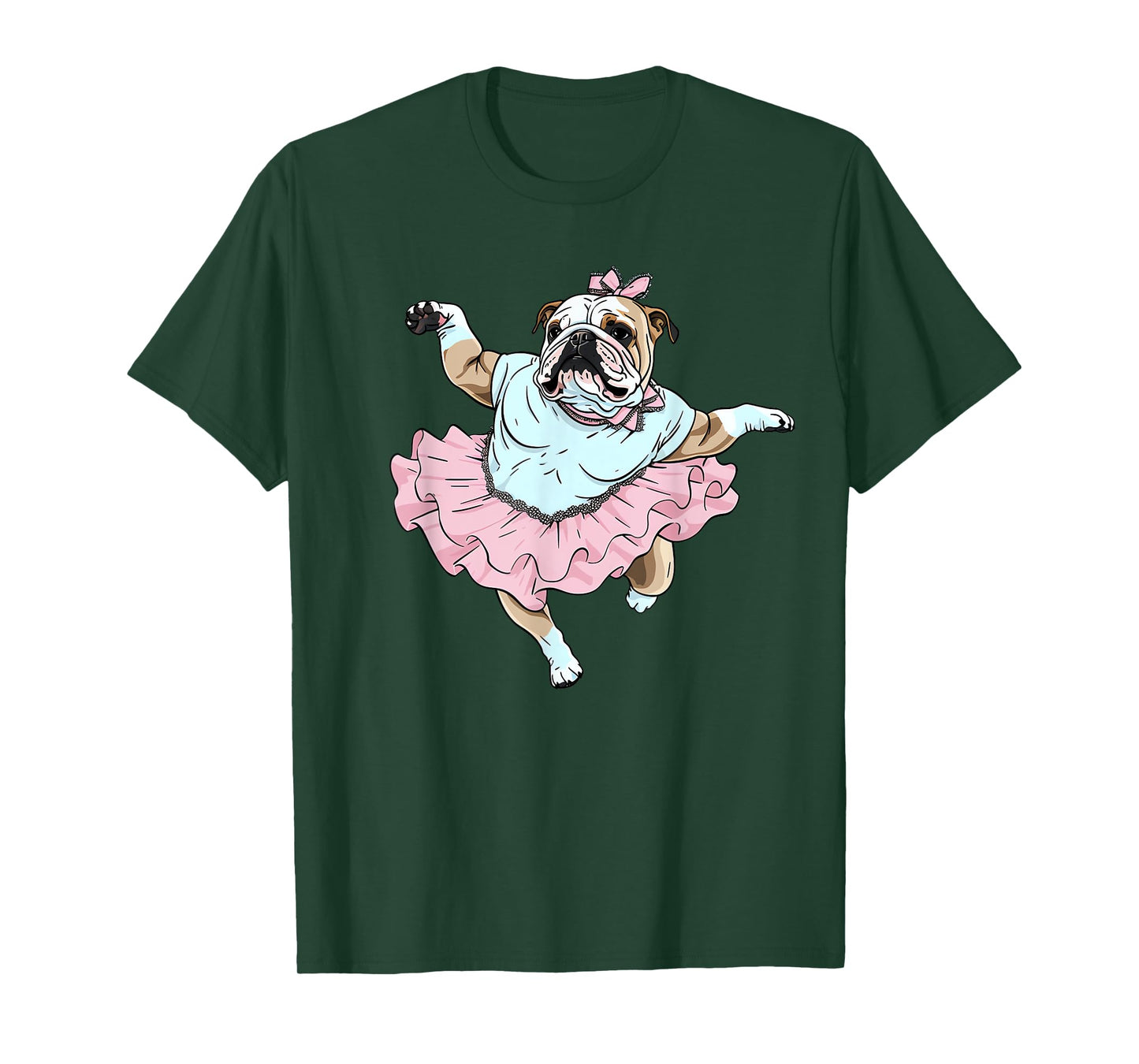 English Bulldog Ballerina Funny Dog Ballet T-Shirt for Men Women Kids
