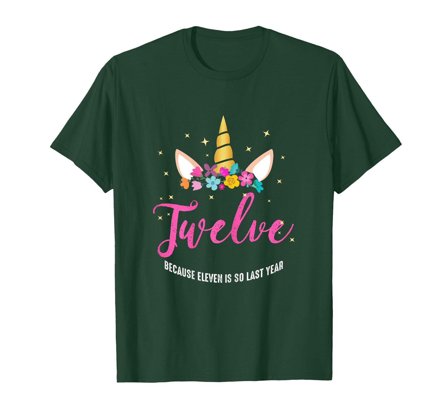 12 Years Old Birthday Girl Gifts Unicorn 12th Birthday T-Shirt