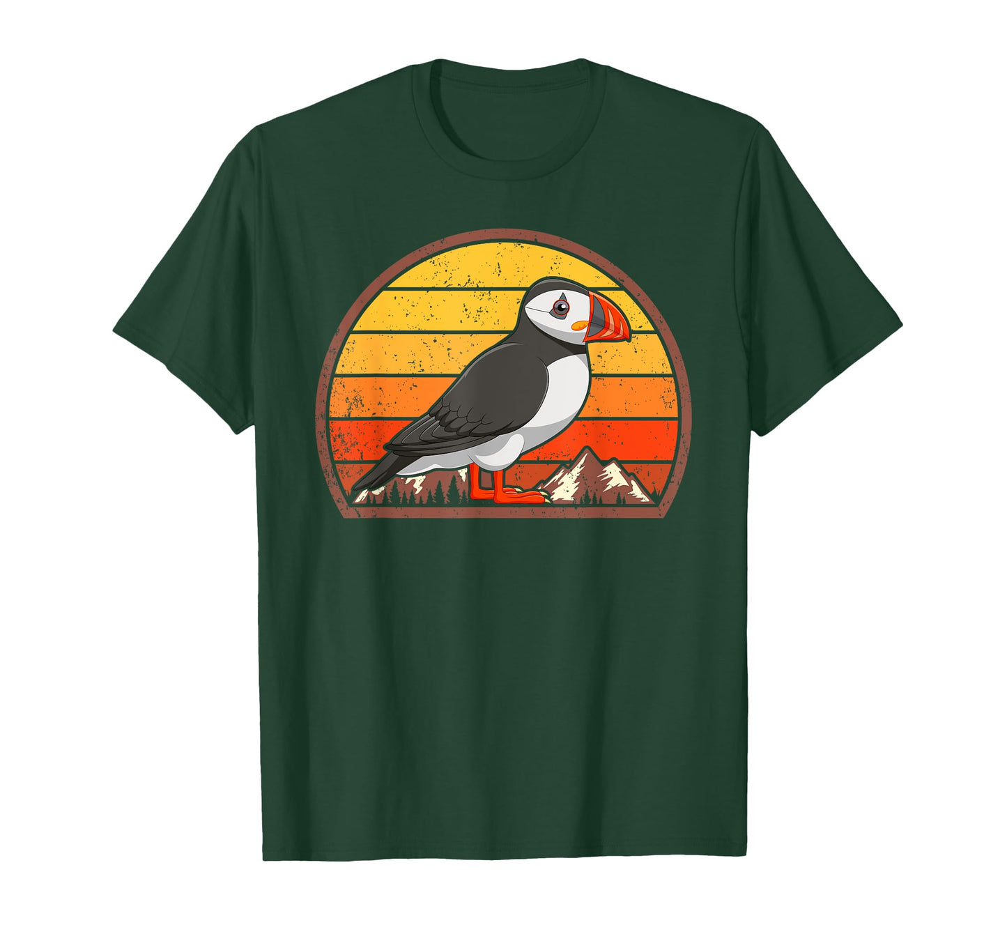 Sunset Puffin Lover Gift Vintage Retro Puffin T-Shirt