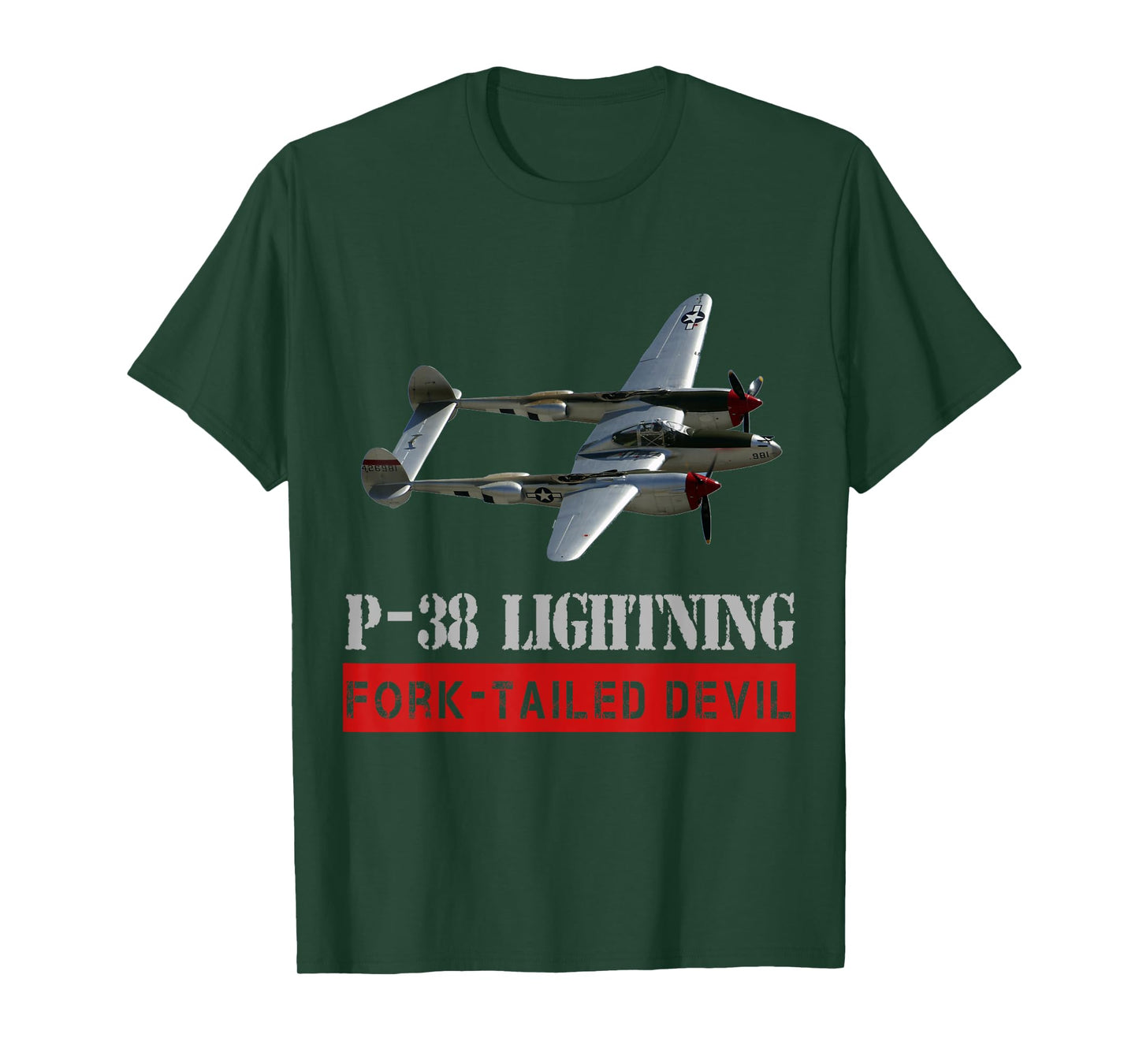 P-38 Lightning War bird, The fork tailed Devil t-shirt T-Shirt