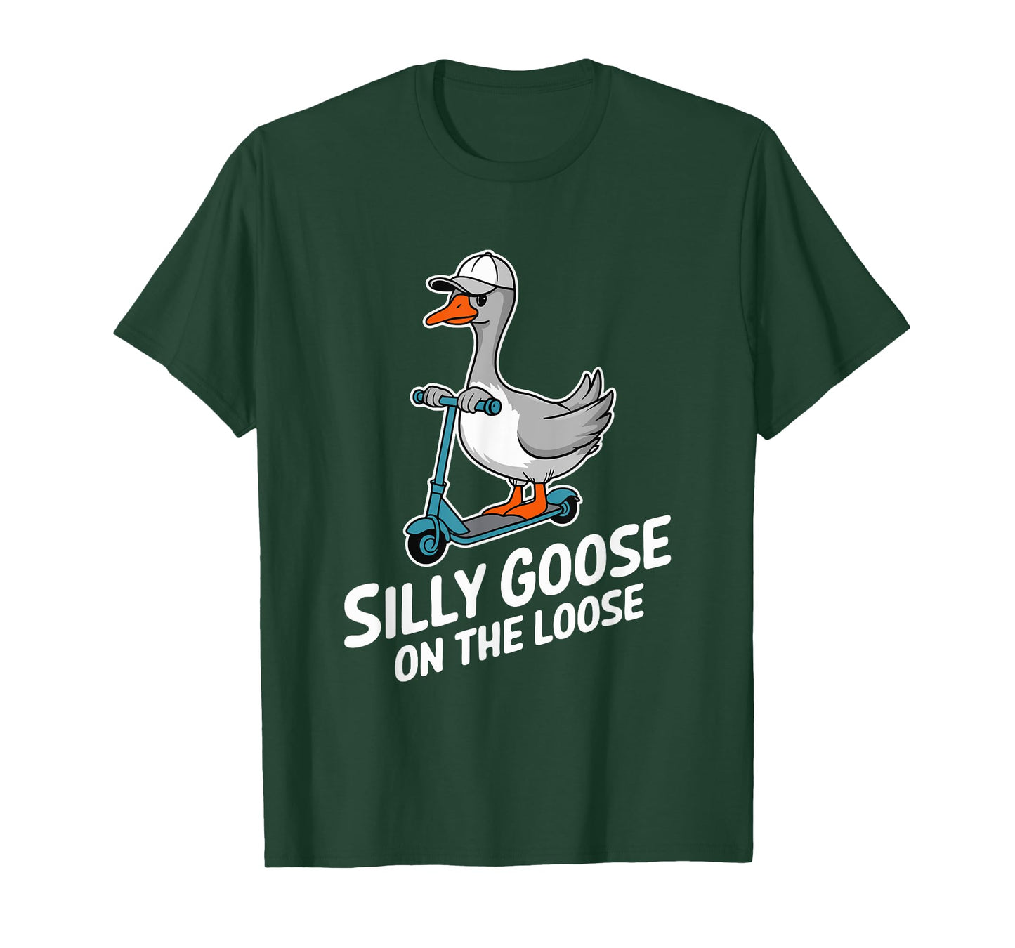 Funny Scooter Silly Goose on the loose Bird Animal Quirky T-Shirt