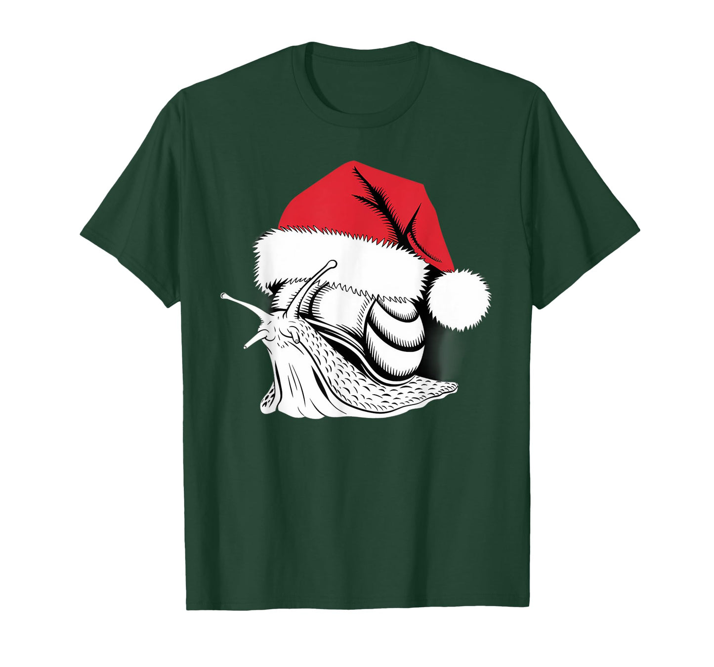 Joyful Snail Santa on Snail Christmas T-Shirt