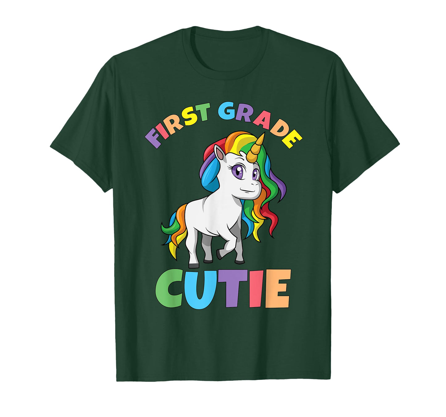 First Day of School 1st First Grade Cutie Girls Unicorn T-Shirt