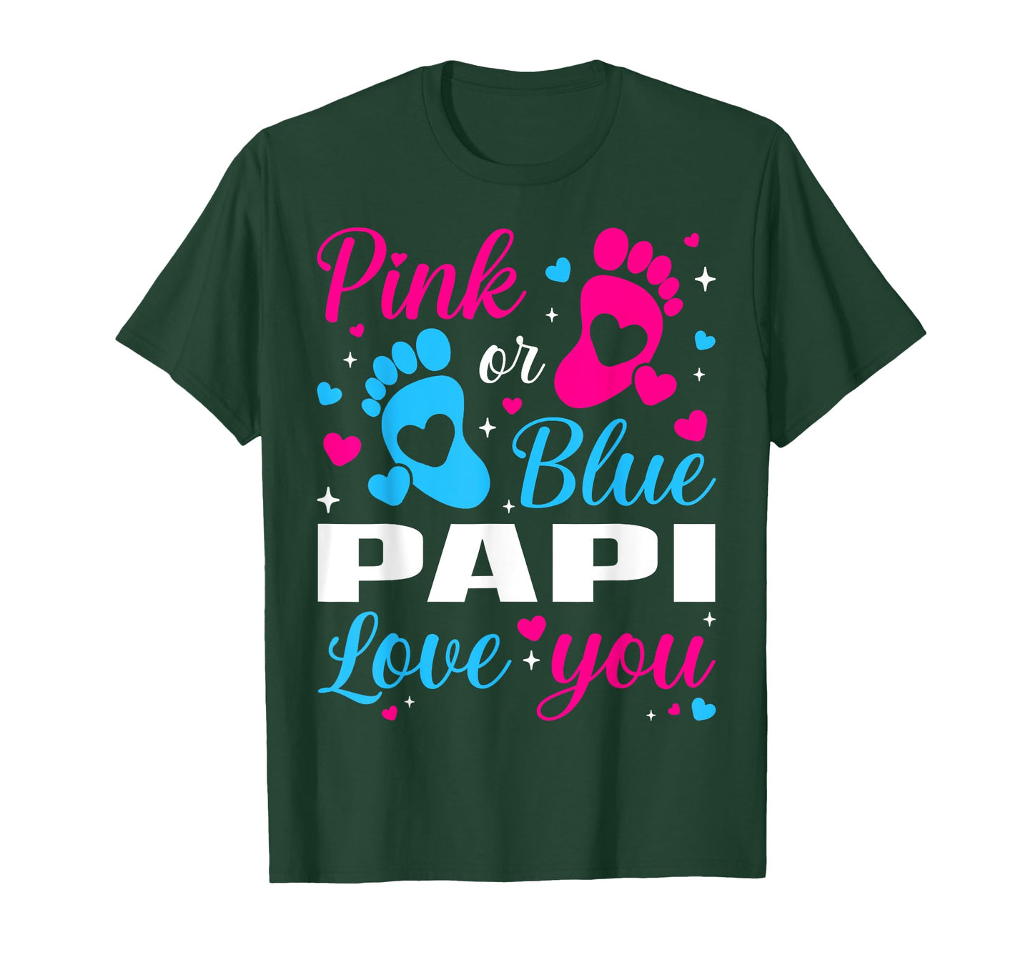 Gender Reveal Pink or Blue Papi Loves you Family T-Shirt