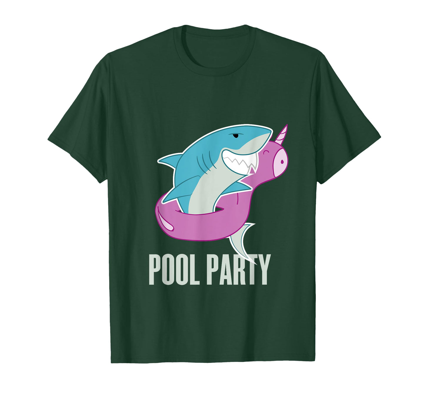 Pool Party Inflatable Unicorn Float Funny Shark Swim T Shirt T-Shirt