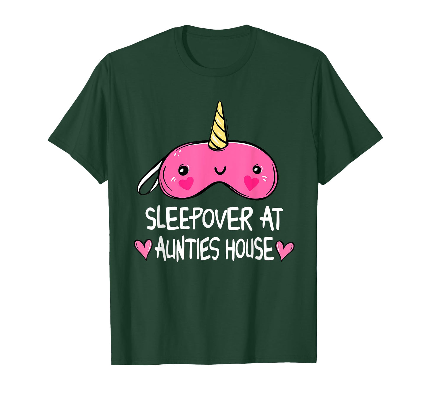 Sleepover At Aunties House Unicorn Sleep Mask T-Shirt