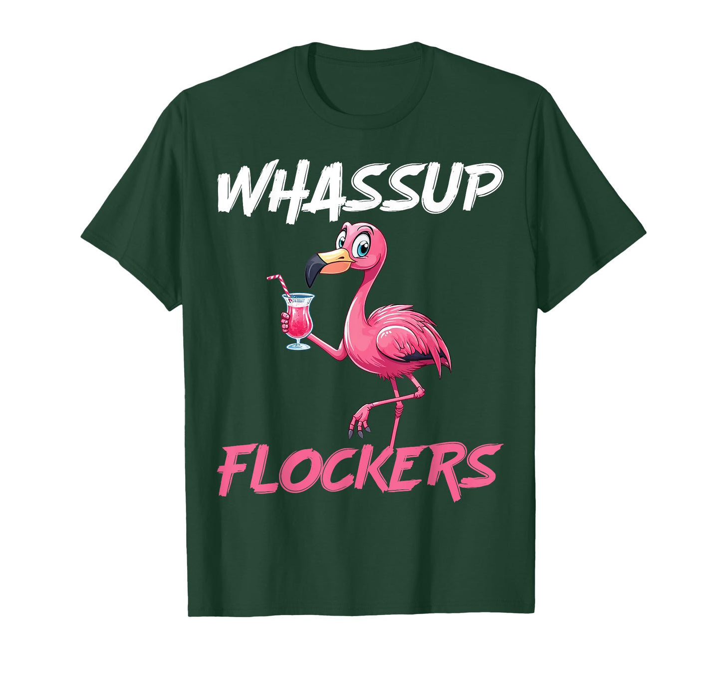 Humor Quote Shirt Tropical Birds Lover Whassup Flockers T-Shirt