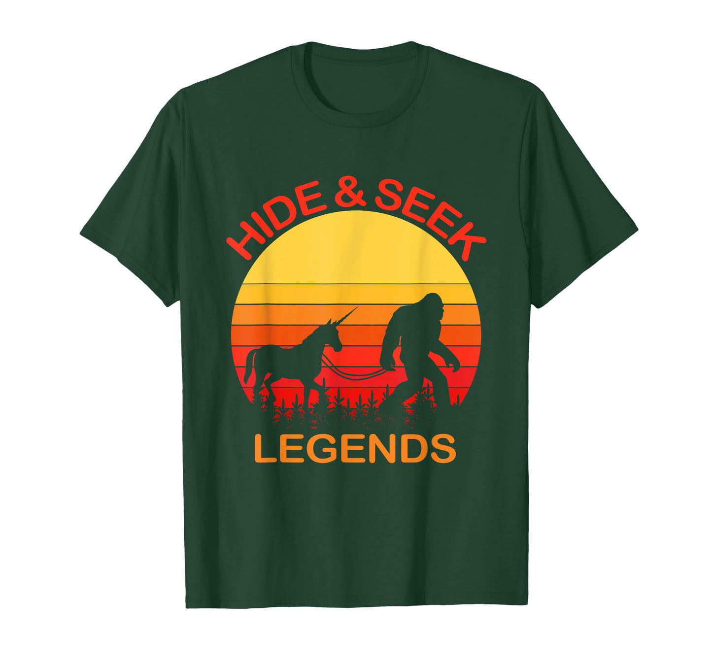 Bigfoot Unicorn Hide And Seek Legends Undefeated Champions T-Shirt