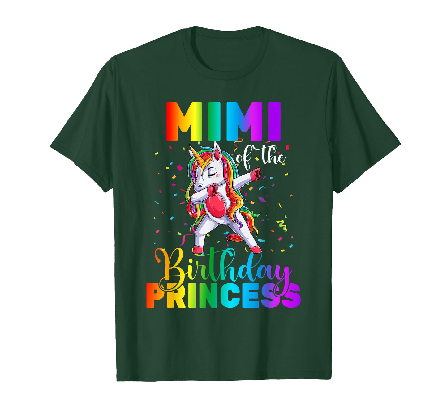 Mimi Of The Birthday Princess Dabbing Unicorn Birthday T-Shirt