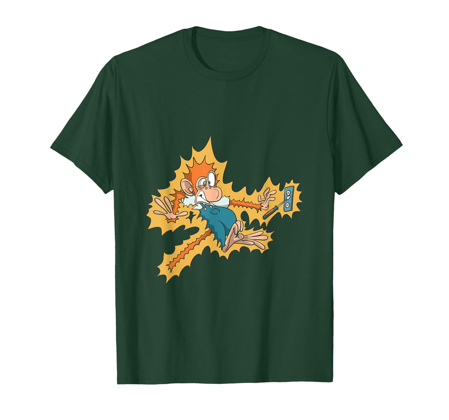Monkey Electrician Getting Electric Shock T-Shirt