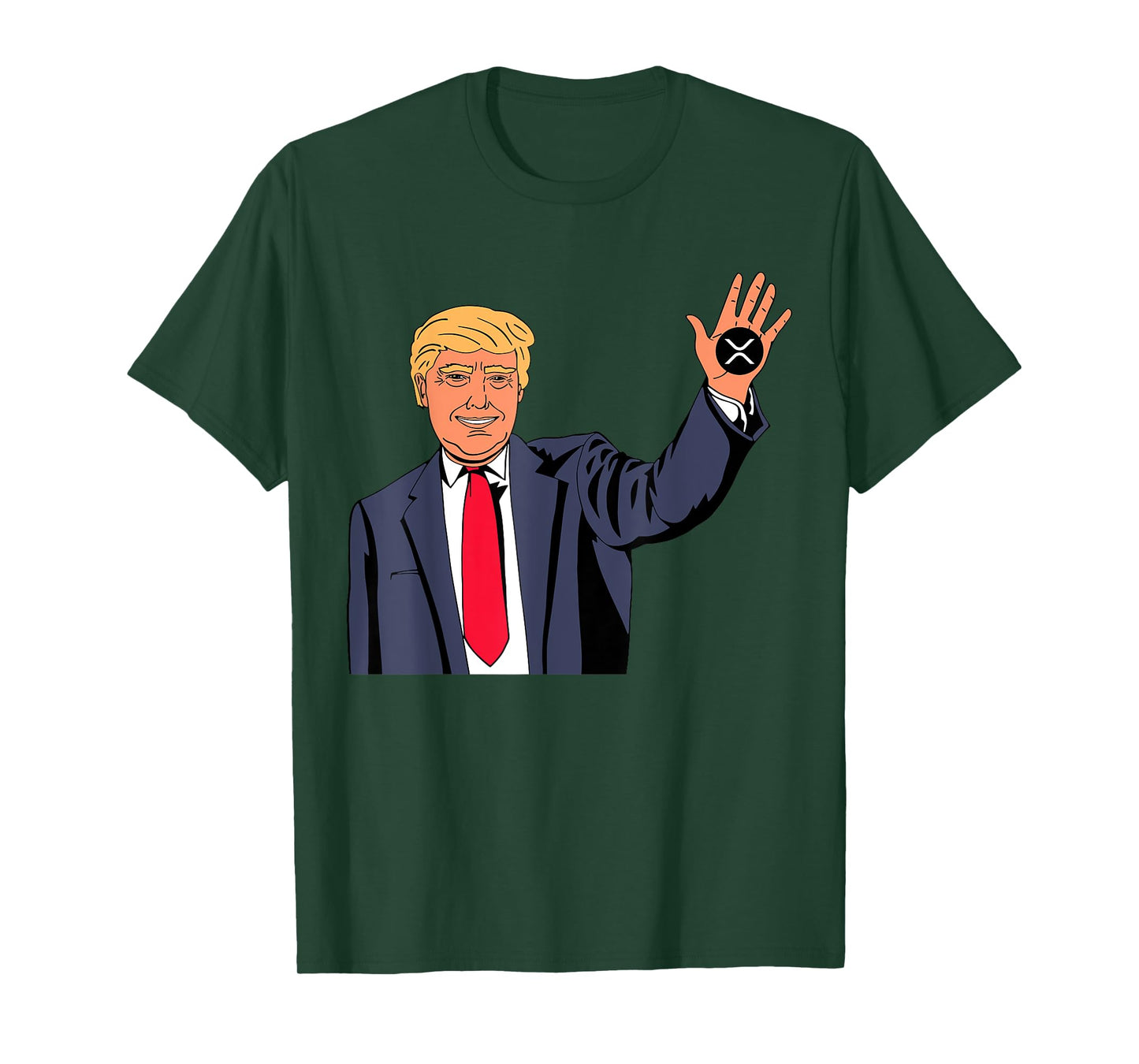 Trump Xrp Tee Unisex-Adults Black Cartoon T-Shirt Small