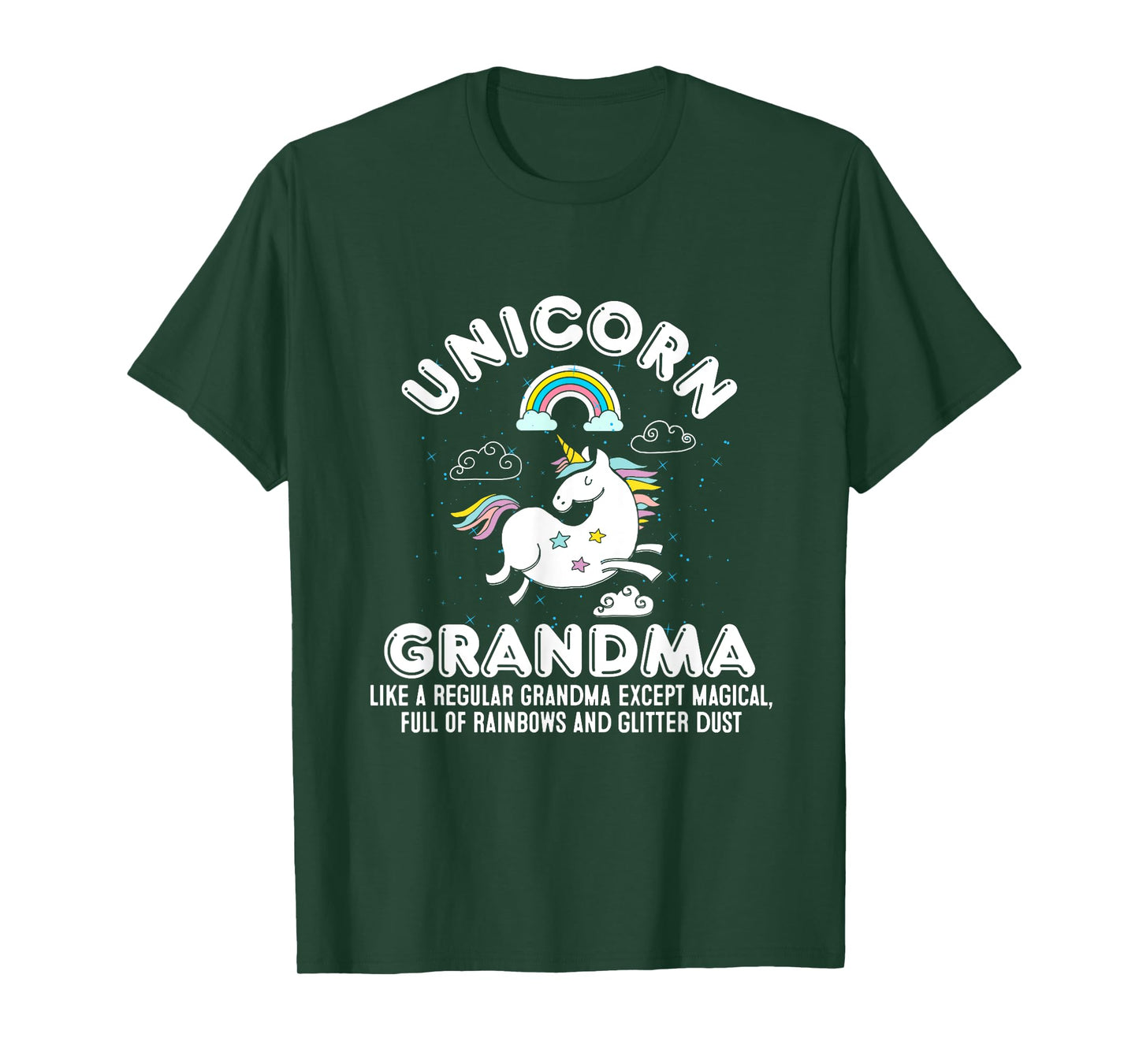 Unicorn Grandma Magical Rainbows and Glitter Dust T-Shirt