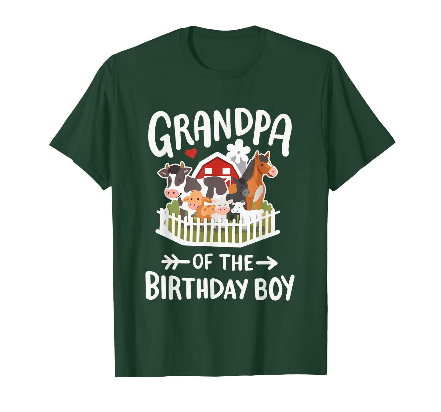 Grandpa Of The Birthday Boy Farm Animal Bday Family Matching T-Shirt