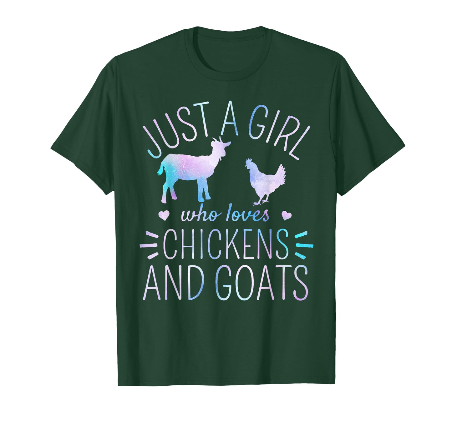 Just A Girl Who Loves Chickens And Goats Farmer Girls T-Shirt