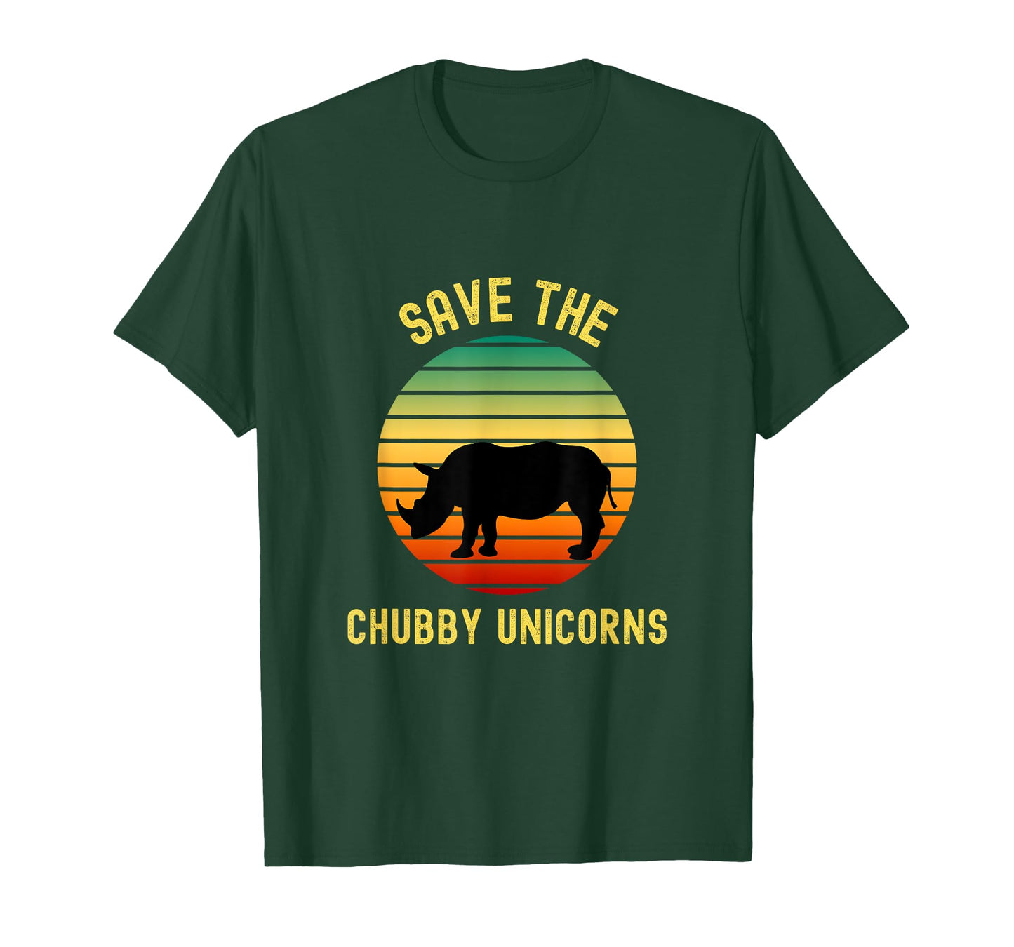 Save The Chubby Unicorns Rhino Humor Funny Retro Rhino Lover T-Shirt
