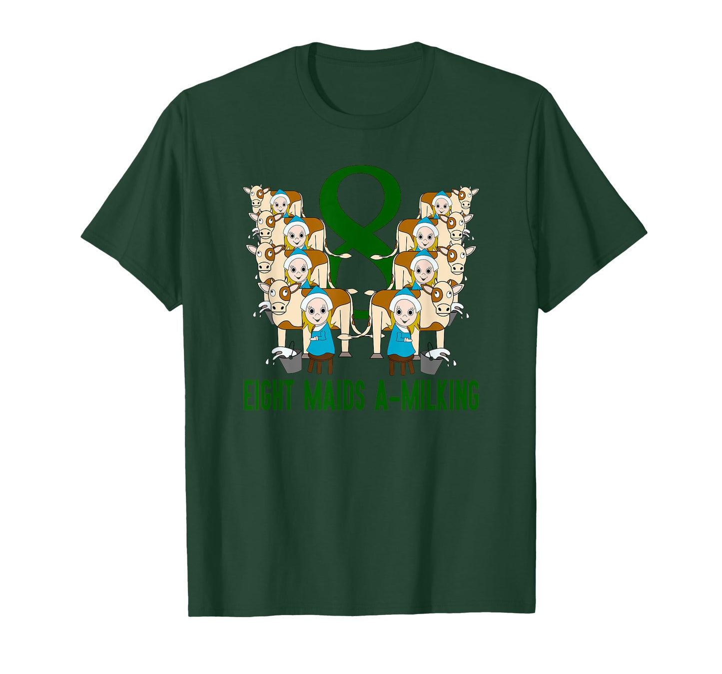 Eight Maids A-Milking T-Shirt Song 12 Days Christmas Tee T-Shirt