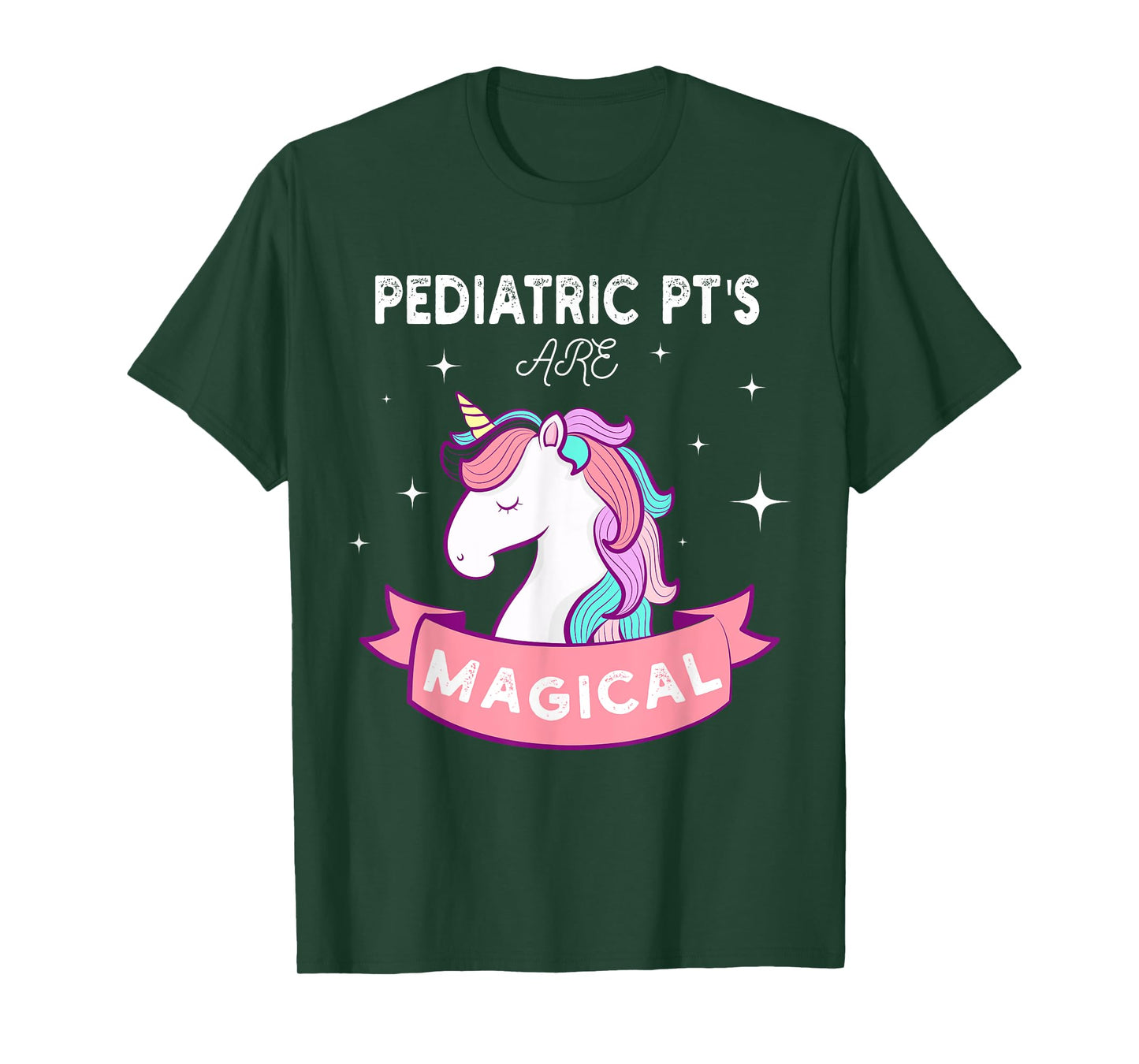 Unicorn Pediatric Rainbow PT Tee, Physical Therapy Therapist T-Shirt