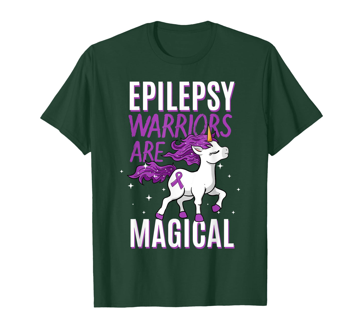 Epilepsie-Bewusstseinsmonat-Kleidung Epilepsy Warriors Are Magical Unicorn Graphic T-Shirt - Black, Small - Men's, Adults with Epilepsy or Supporters, Unisex, Short Sleeve, Classic Fit