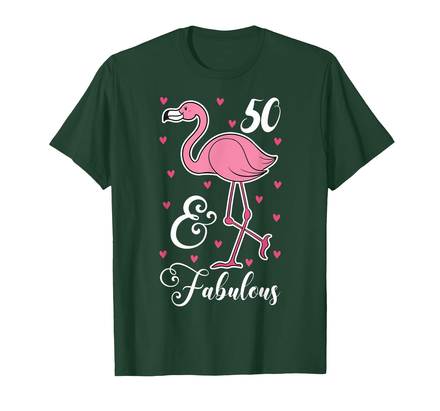 50 & Fabulous Flamingo Theme Birthday 50th Party T-Shirt