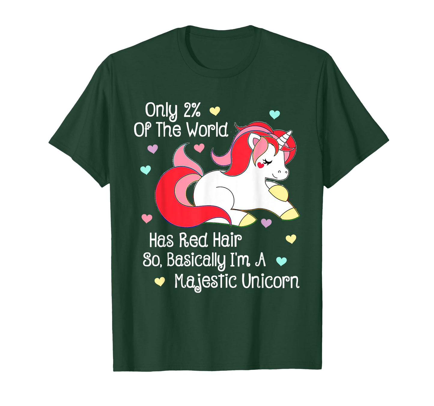 Only 2% of the World Has Red Hair Unicorn Redhead T Shirt T-Shirt