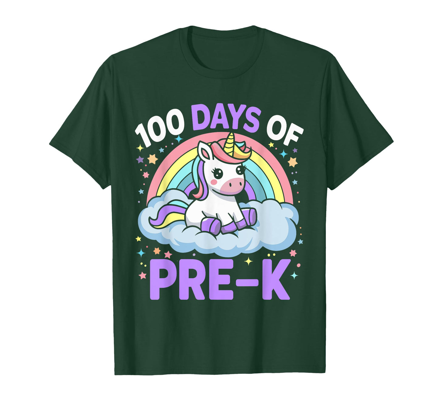 100th Days of Pre-k Unicorn Girls Teacher 100 Days of School T-Shirt